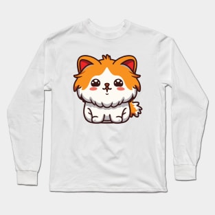 cute kawaii cat cartoon Long Sleeve T-Shirt